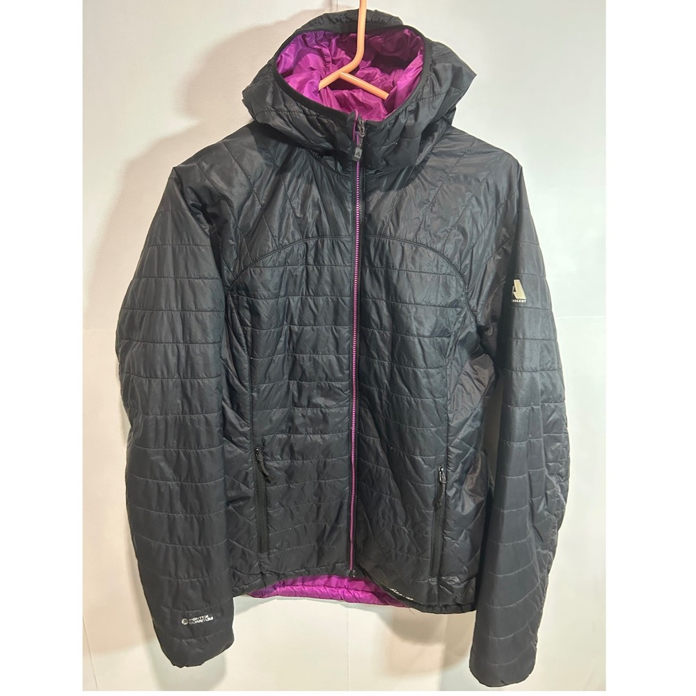 Eddie Bauer First Ascent Puffer Jacket Women S Black Pertex Quantum Hooded